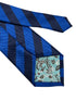 Royal blue and dark blue navy barber striped classic tie